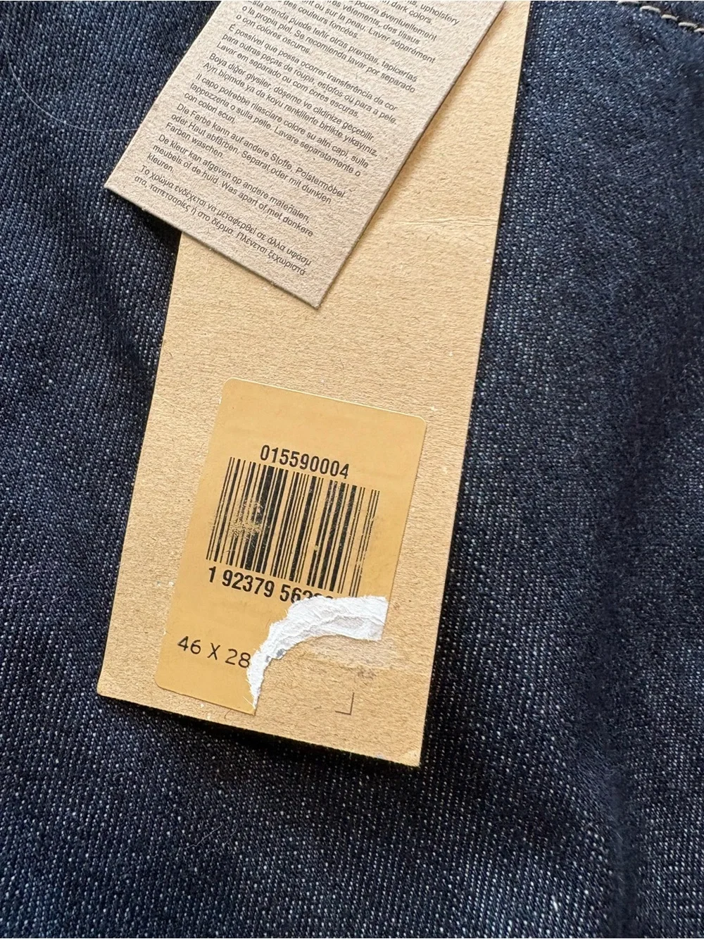 NWT Levi’s 559 Relaxed Straight Jeans 46x28 Big & Tall Dark Wash Stretch